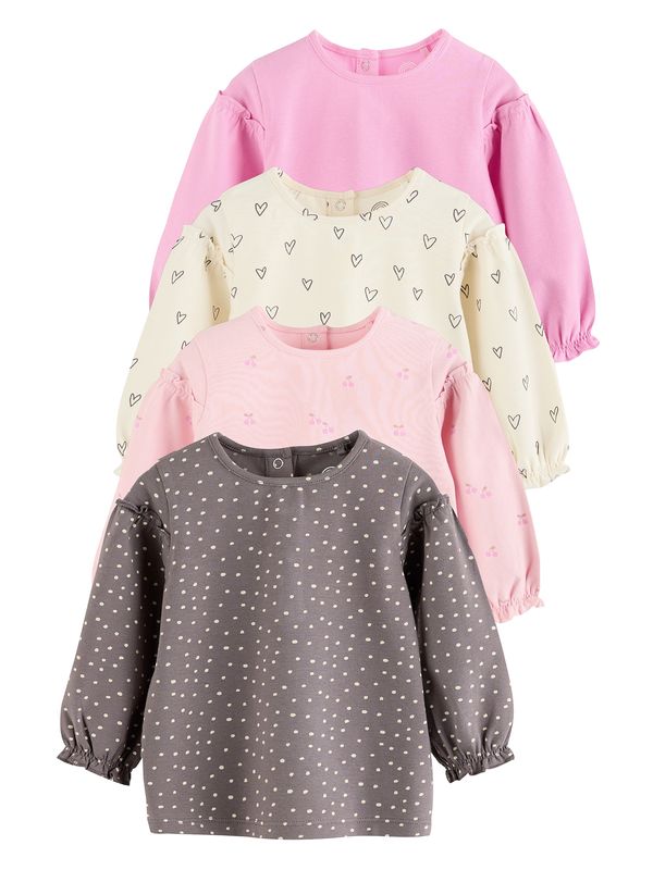 Next Next Majica  temno rjava / svetlo rumena / roza / svetlo roza