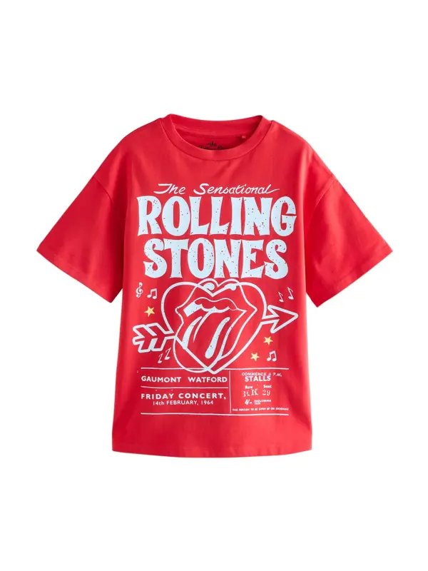 Next Next Majica 'The Rolling Stones'  rumena / rdeča / bela