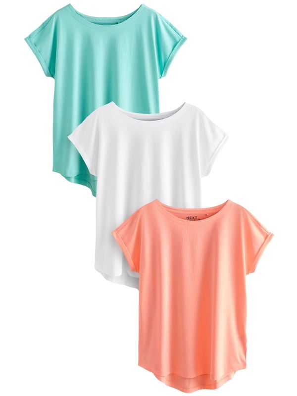 Next Next Majica  turkizna / oranžna / off-bela