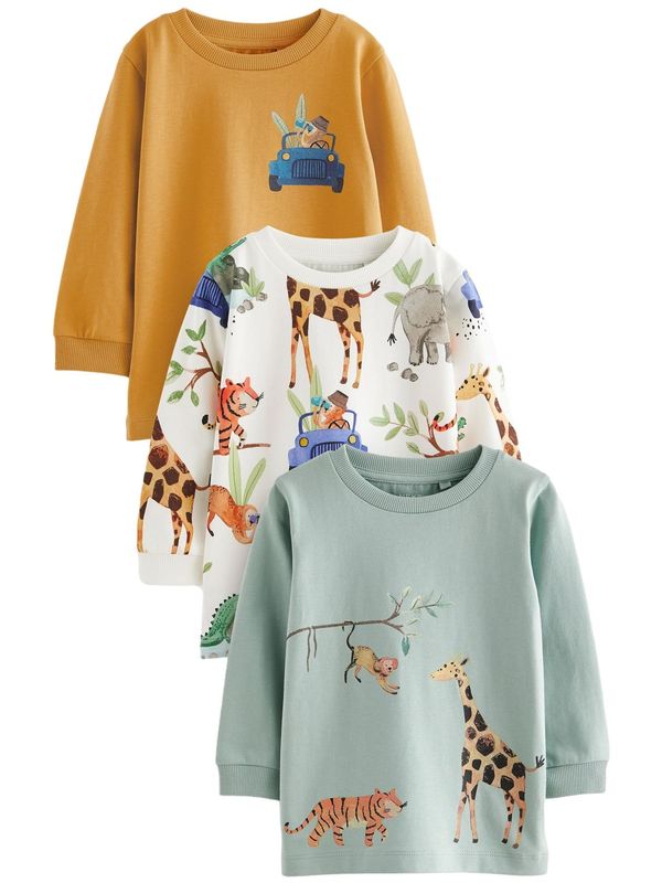 Next Next Majica  zelena / meta / oranžna / bela