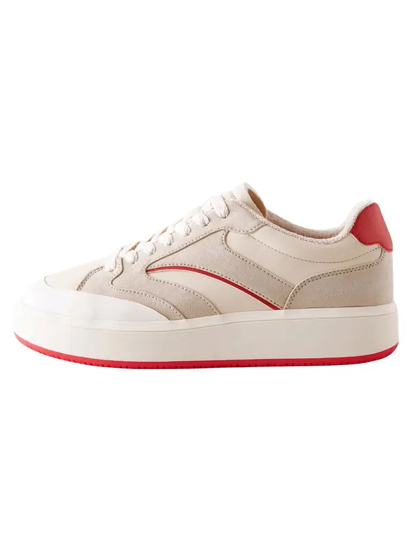 Next Next Nizke superge 'Forever Comfort'  bež / rdeča / naravno bela