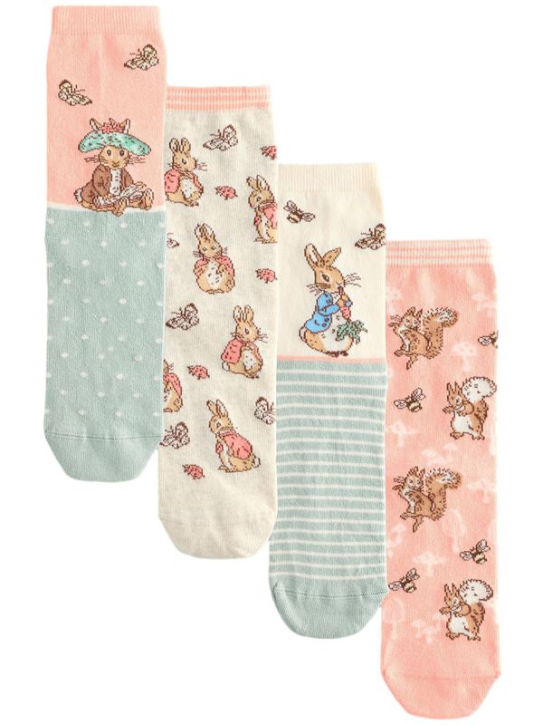 Next Next Nogavice  kremna / meta / roza