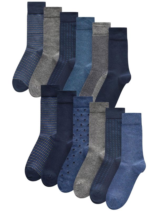 Next Next Nogavice  mornarska / pegasto siva / črna