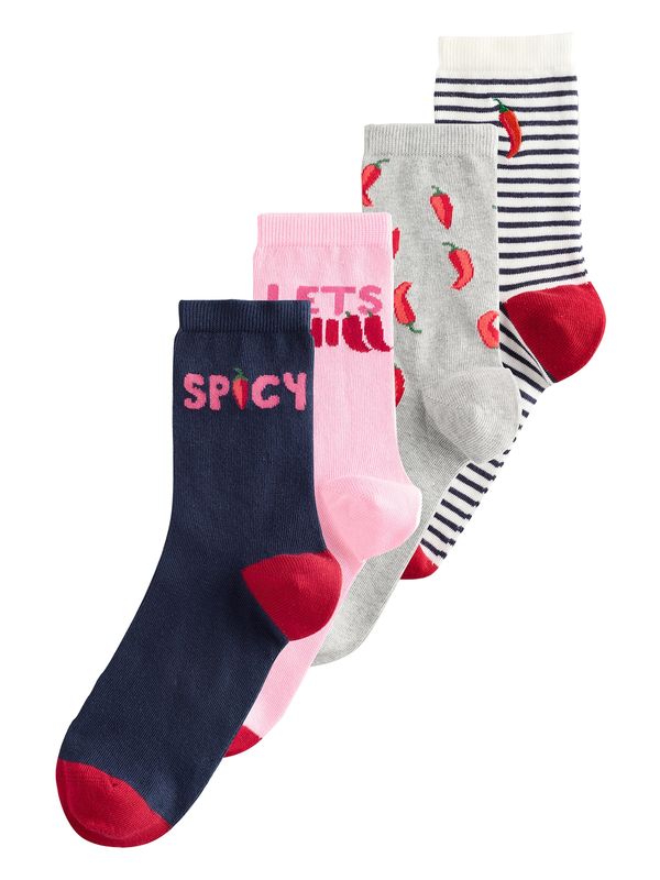 Next Next Nogavice  mornarska / pegasto siva / roza / bela