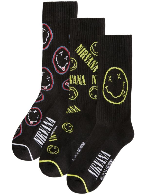 Next Next Nogavice 'Nirvana'  rumena / svetlo roza / črna / bela