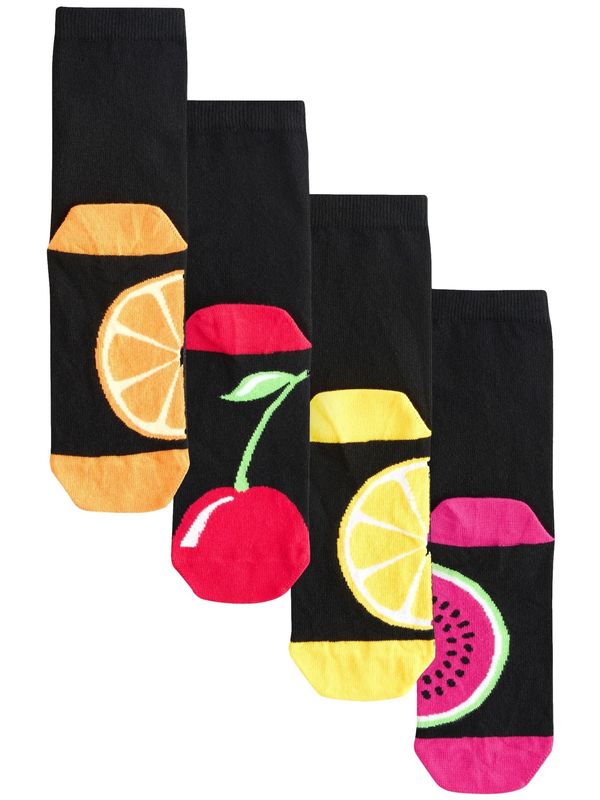 Next Next Nogavice  rumena / roza / rdeča / črna