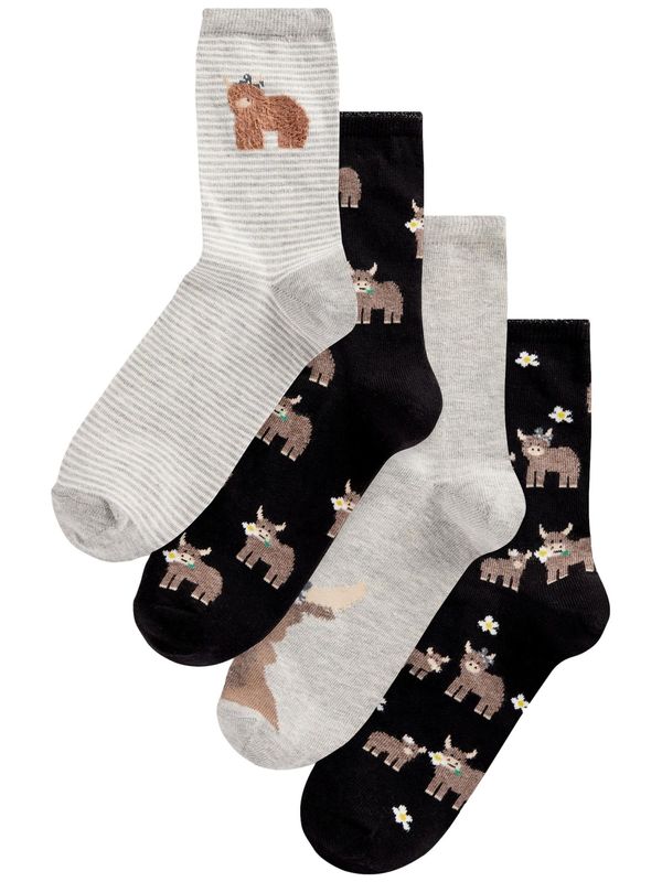 Next Next Nogavice  siva / mešane barve / črna