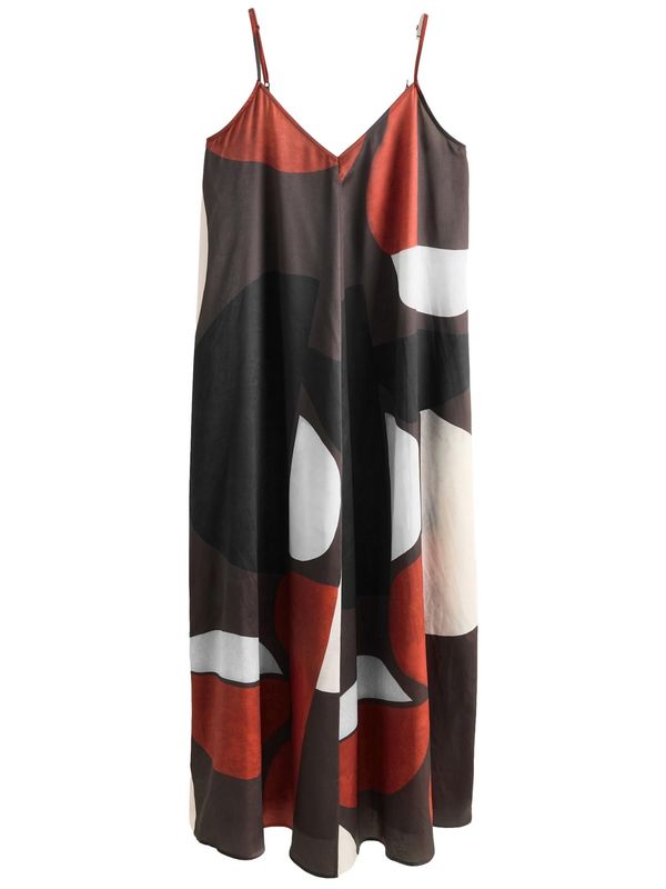 Next Next Obleka  ecru / kostanj rjava / živo rdeča / črna