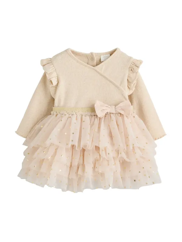 Next Next Obleka  ecru / zlata