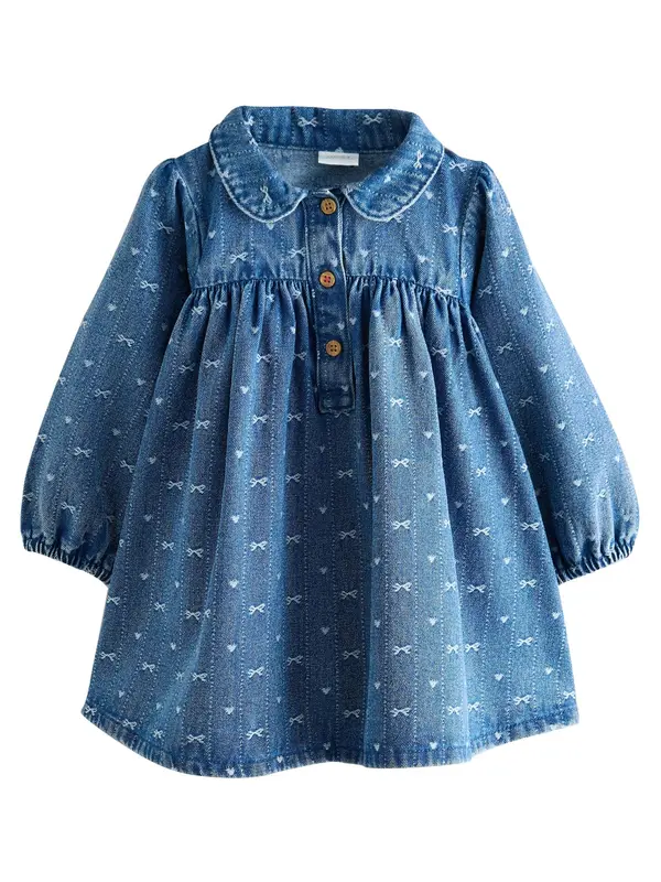 Next Next Obleka  moder denim / bela
