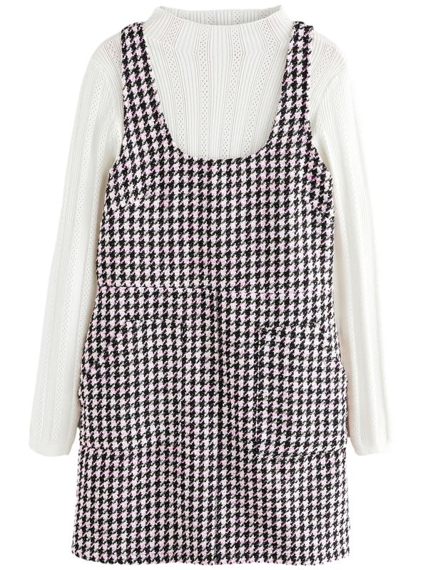 Next Next Obleka  roza / črna / bela