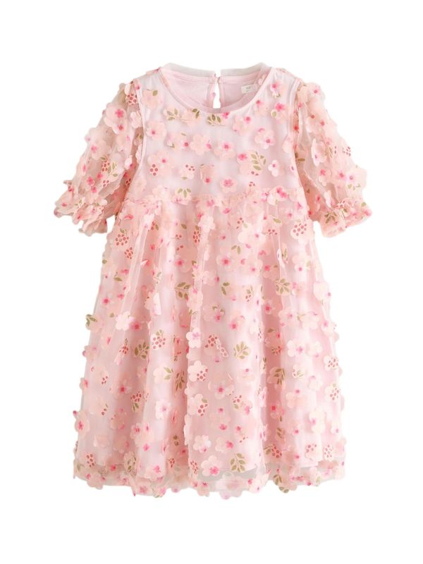 Next Next Obleka  zelena / roza / svetlo roza