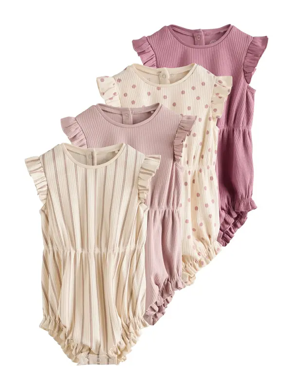 Next Next Pajac/bodi  kremna / roza / staro roza