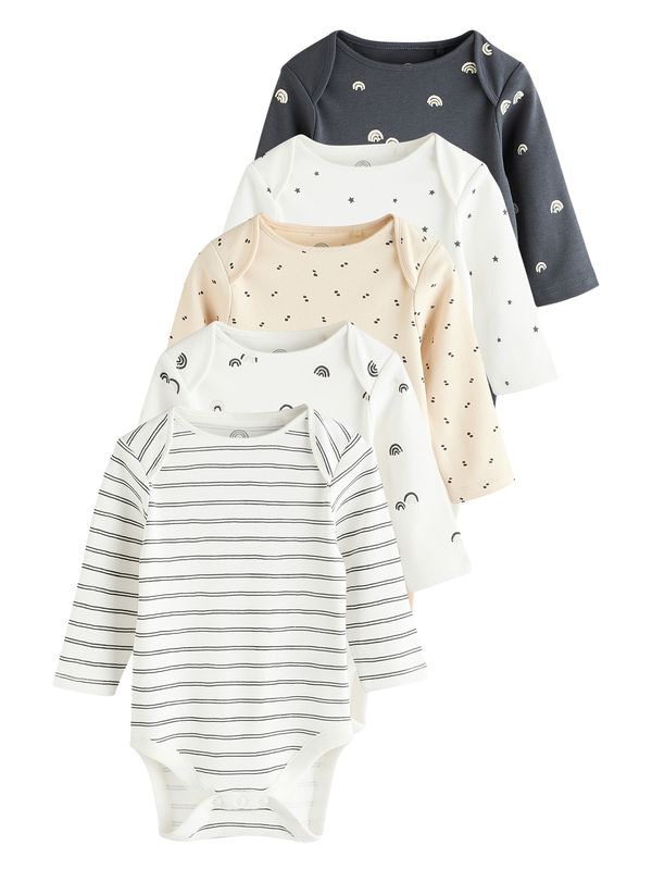 Next Next Pajac/bodi  mornarska / puder / črna / bela