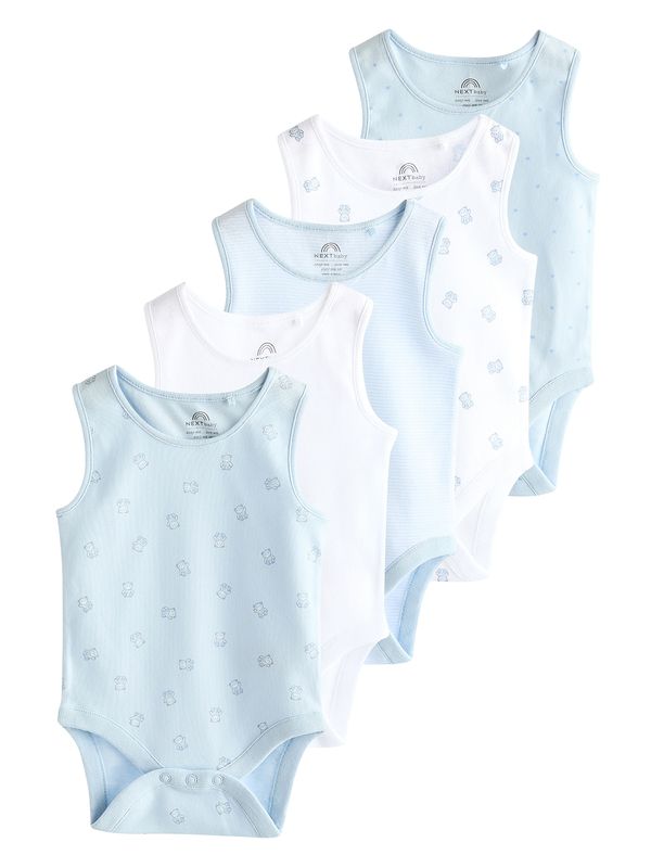 Next Next Pajac/bodi  pastelno modra / svetlo modra / siva