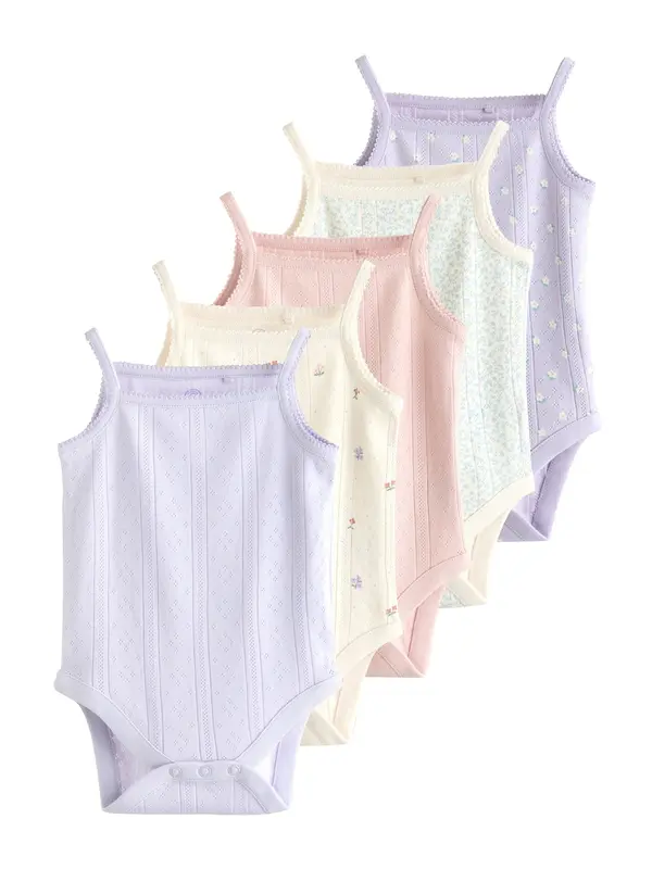 Next Next Pajac/bodi  pastelno zelena / lila / staro roza / bela