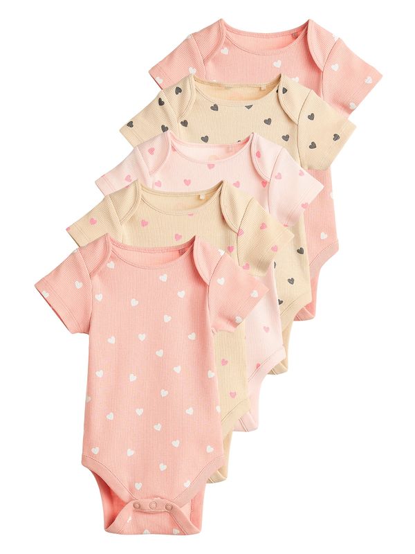 Next Next Pajac/bodi  pesek / siva / roza / bela