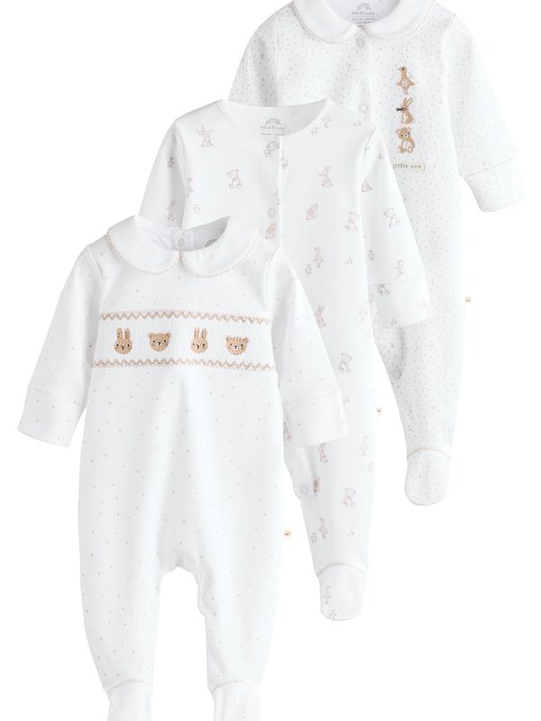 Next Next Pajac/bodi  progasto bež / bela