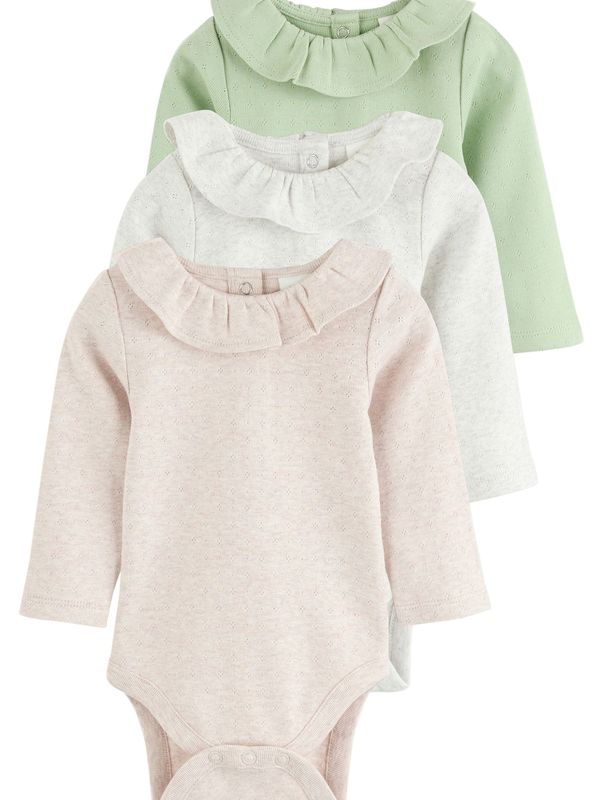 Next Next Pajac/bodi  progasto bež / zelena / bela