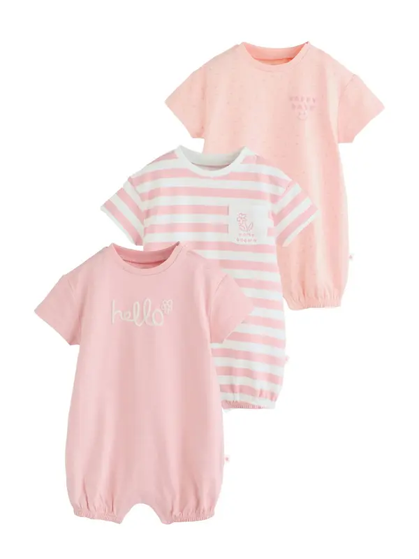Next Next Pajac/bodi  roza / rosé / svetlo roza / bela