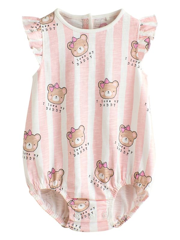 Next Next Pajac/bodi  svetlo rjava / roza / črna / off-bela