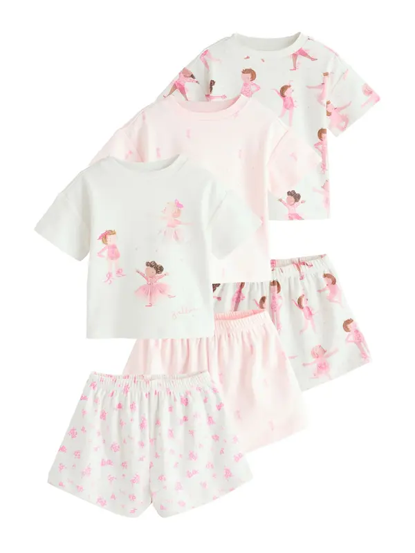 Next Next Pižama 'Ballerina'  temno rjava / rosé / staro roza / bela