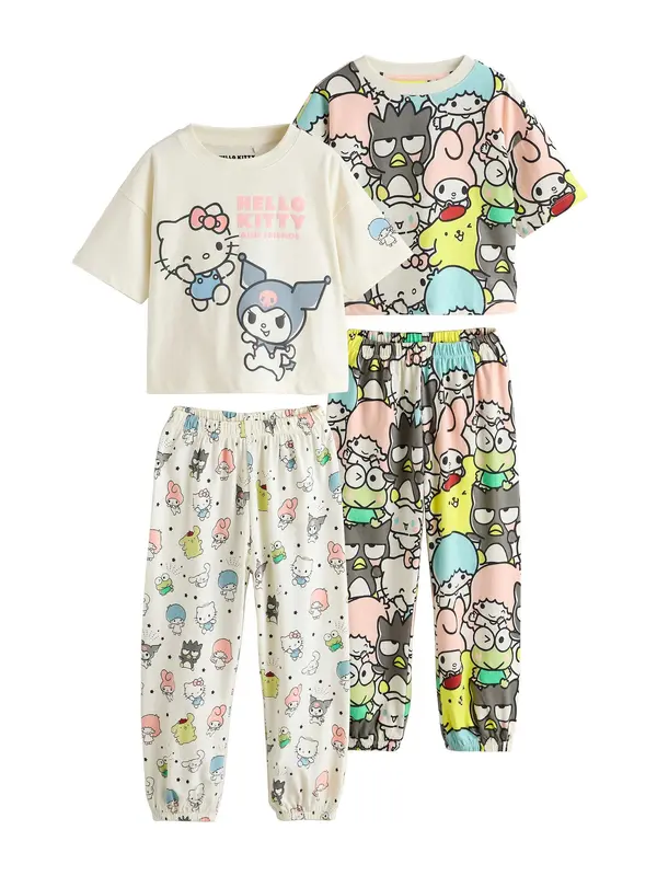 Next Next Pižama 'Hello Kitty'  slonovina / rumena / siva / roza