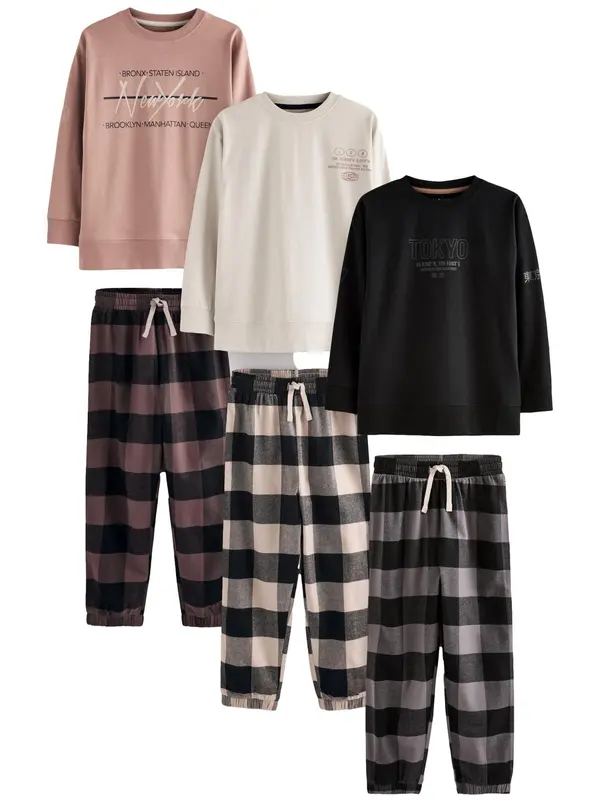 Next Next Pižama  kit / mokka / črna / pegasto črna