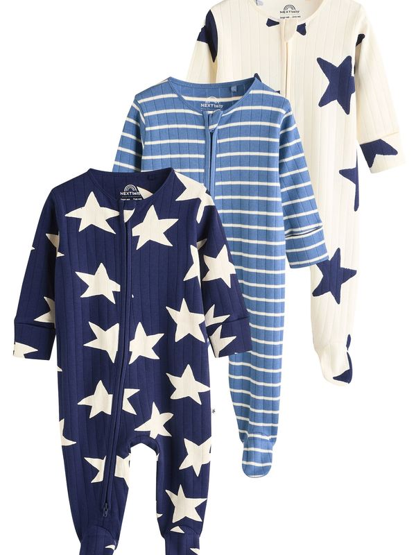 Next Next Pižama  kremna / mornarska / azur / bela