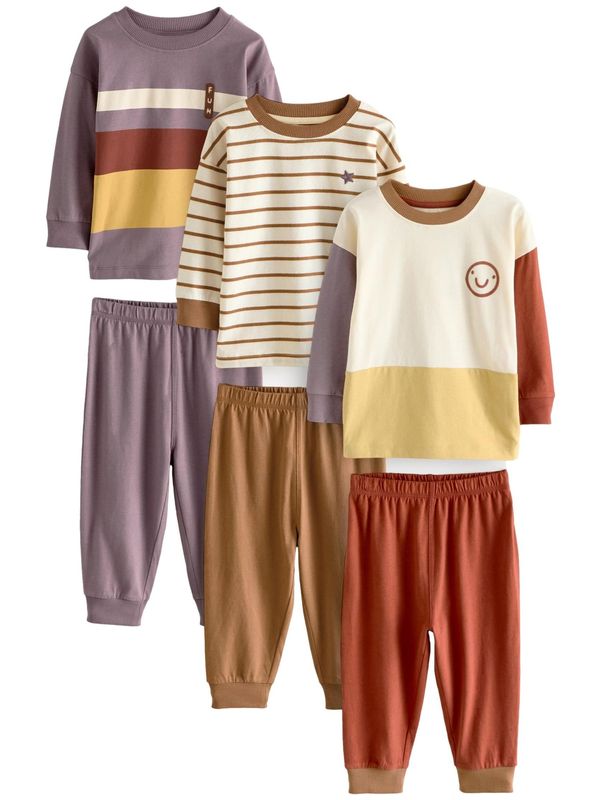 Next Next Pižama  kremna / rjava / lila / rdeča