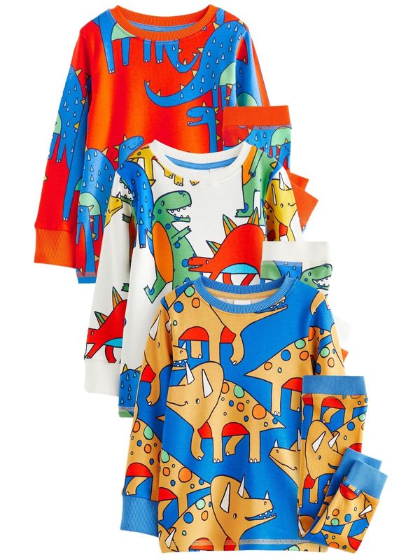 Next Next Pižama  modra / zelena / oranžno rdeča / off-bela