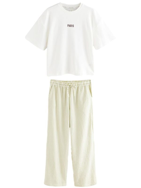 Next Next Pižama  oliva / črna / bela