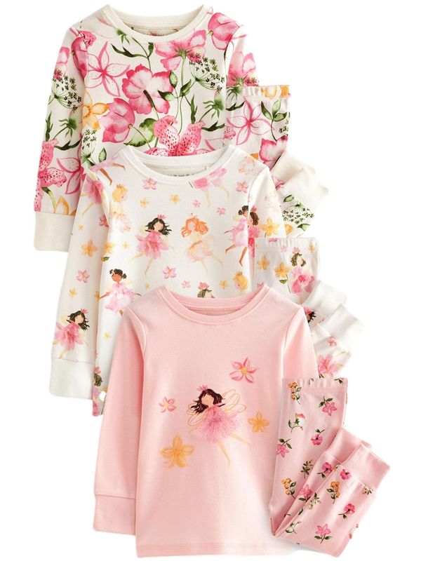 Next Next Pižama  oranžna / roza / roza / bela