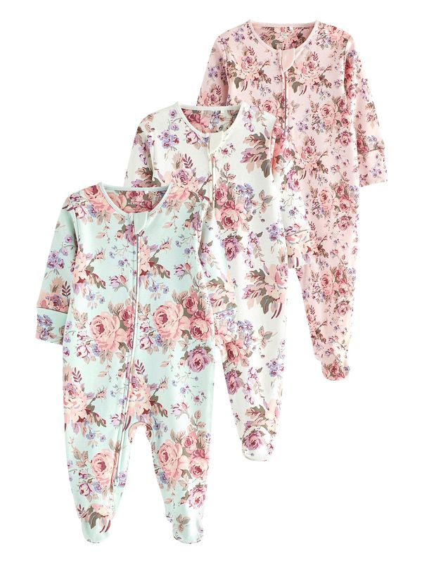 Next Next Pižama  pastelno modra / pastelno zelena / roza / off-bela