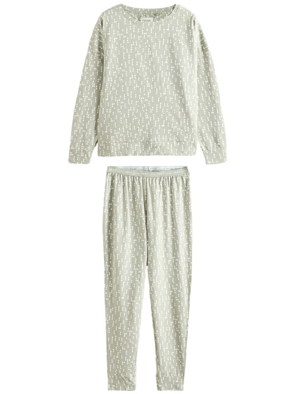 Next Next Pižama  pastelno zelena / bela