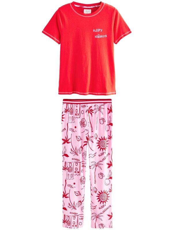 Next Next Pižama  roza / rdeča