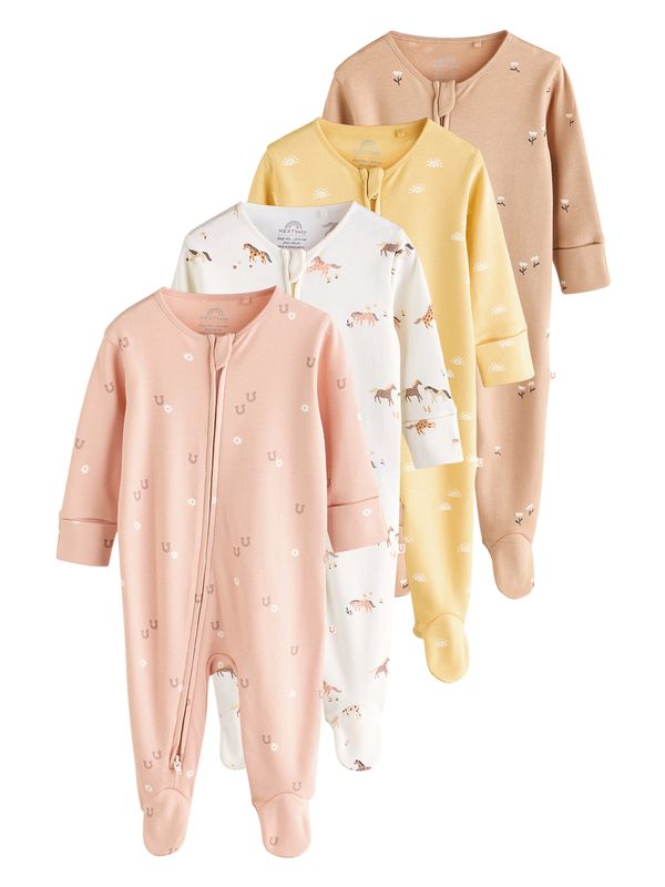 Next Next Pižama  rumena / pastelno roza / bela