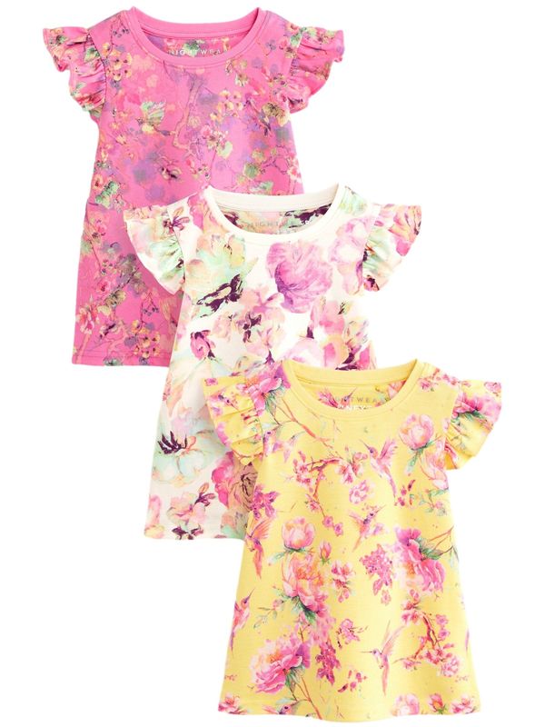 Next Next Pižama  rumena / travnato zelena / roza / svetlo roza