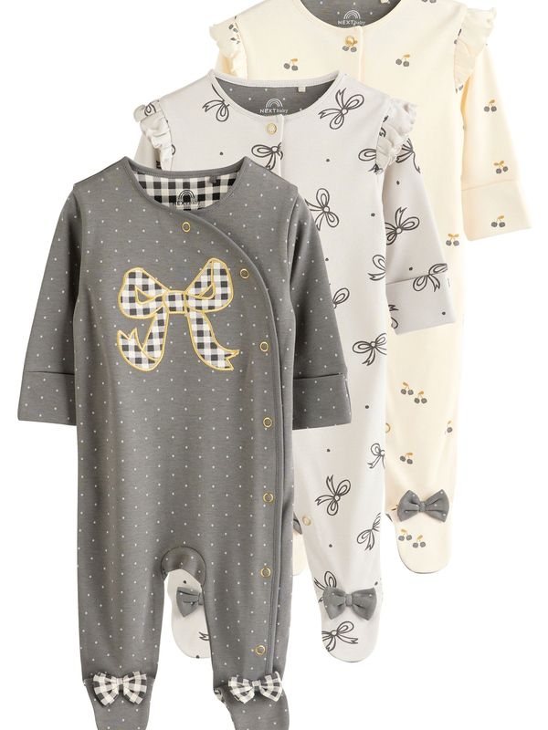 Next Next Pižama  slonovina / zlato-rumena / svetlo siva / temno siva