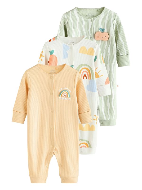 Next Next Pižama  svetlo modra / pastelno zelena / breskev / bela