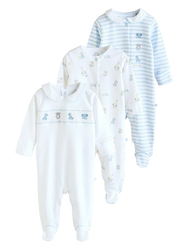 Next Next Pižama  svetlo modra / svetlo siva / oranžna / bela