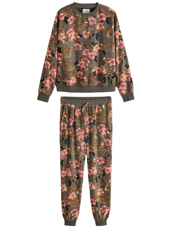 Next Next Pižama  svetlo rjava / kaki / eozin / črna