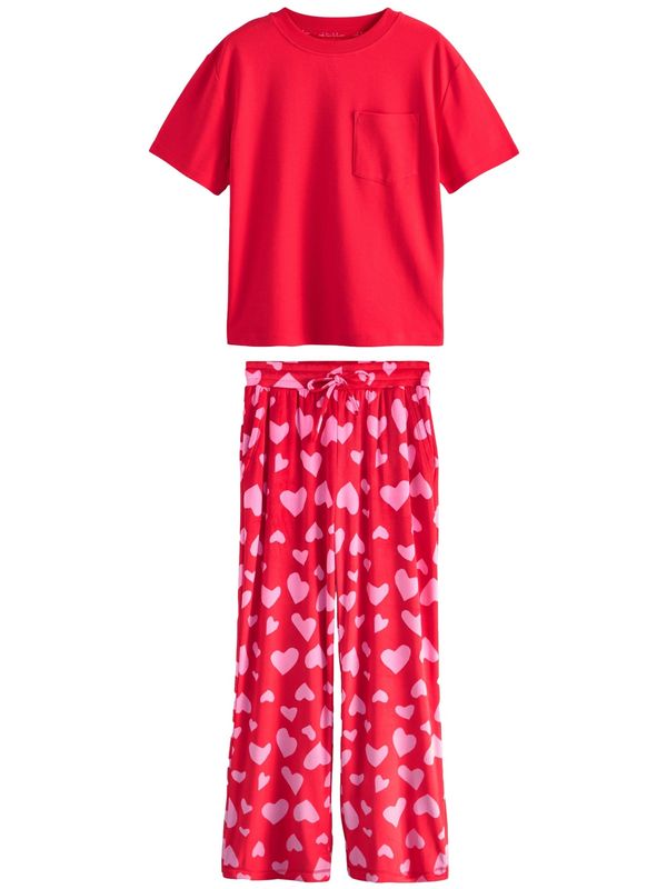 Next Next Pižama  svetlo roza / rdeča