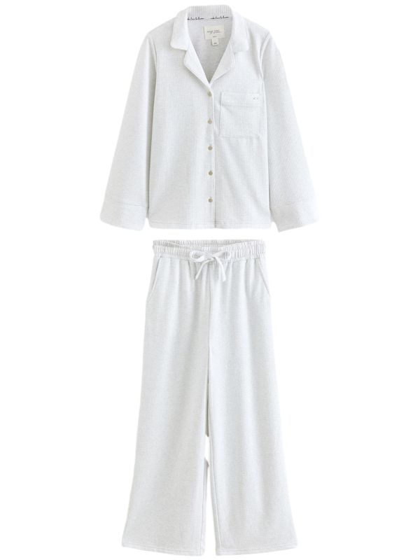 Next Next Pižama  svetlo siva / bela