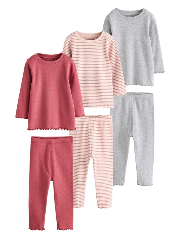 Next Next Pižama  svetlo siva / puder / burgund