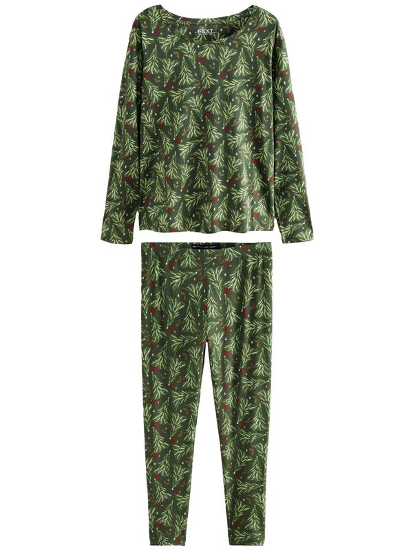 Next Next Pižama  temno zelena / mešane barve