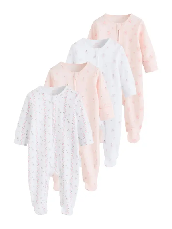Next Next Pižama  zelena / roza / rosé / bela