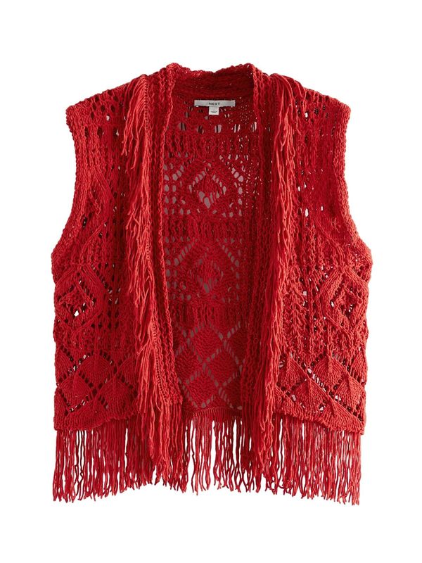 Next Next Pleten brezrokavnik  rdeča