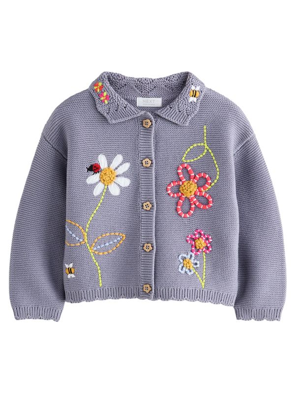 Next Next Pletena jopa  golobje modra / temno oranžna / ognjeno rdeča / off-bela