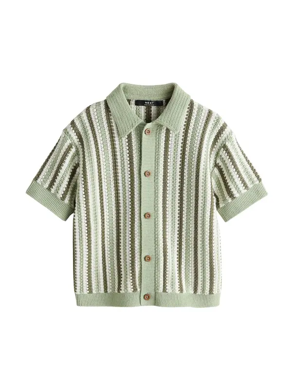 Next Next Pletena jopa  oliva / meta / pastelno zelena